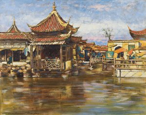 Ein Teehaus, Shanghai, um 1909