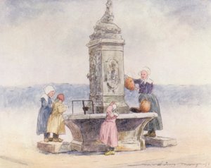 Am Brunnen, Concarneau von Mortimer Ludington Menpes