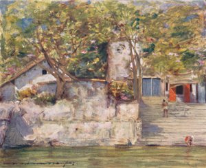 An den Flusstufen in Agra, 1905 von Mortimer Ludington Menpes