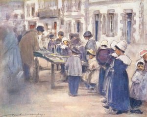 Kinder der Welt: Breton, Markttag von Mortimer Ludington Menpes