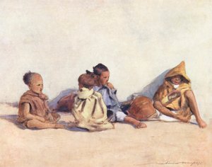 Kinder der Welt: Maurisch, Beim Spielen (Farblithografie) von Mortimer Ludington Menpes