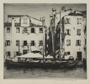 Boote auf einem Kanal, Venezianische Insel