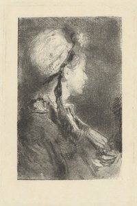 Die Frau des Künstlers im Profil nach rechts