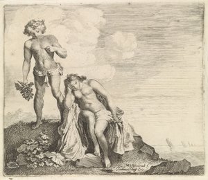Bacchus findet Ariadne auf Naxos von Moyses van Wtenbrouck