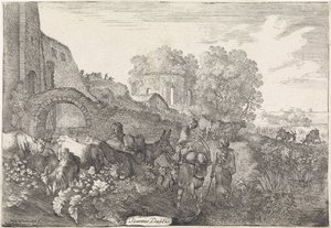 Landschaft mit Reisenden