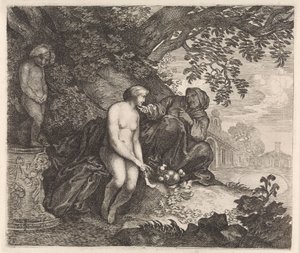 Vertumnus versucht Pomona zu verführen von Moyses van Wtenbrouck