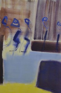 Abstrakte blaue Figuren