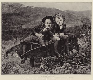 Zwei kleine Auswanderer, der ehrenwerte Dudley und Archie Hamilton Gordon, Söhne des ehrenwerten Earl of Aberdeen, Generalgouverneur von Kanada