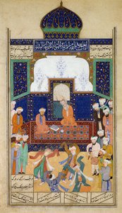 Derwische tanzen zur Musik vor ihrem Scheich und einem Schüler, aus dem Khamsah von Prinz Khusrau, Matla al-Anvar, 1485 (890 Hijra)