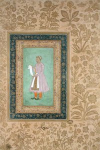 Porträt von Murtaza Khan mit einer Schriftrolle, ca. 1610 von Mughal School