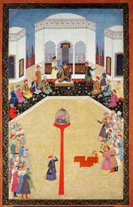 Die Gefangennahme von Sultan Bayazid der Türkei, Johnson Album I, Nr.2 nummeriert 9, ca. 1680 von Mughal School