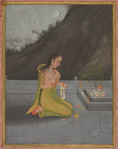 Eine Nachtszene der Shiva Puja, ca. 1760-70