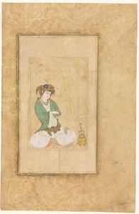 Jugendlicher, der an einer Weide sitzt, Einzelblatt-Illustration, um 1600-1650