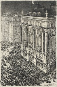 Piccadilly Circus, Vorabend der Krönung von George VI von Muirhead Bone