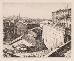Eisenbahnschuppen, Marseille von Muirhead Bone