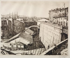 Zugschuppen, Marseille von Muirhead Bone