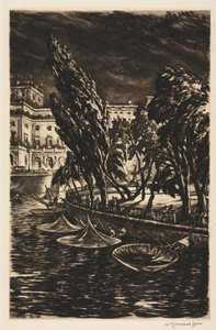 Stürmische Nacht, Stockholm von Muirhead Bone