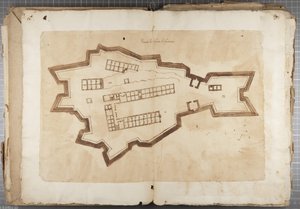 Portfolio von Zeichnungen von Mutio Oddi aus Urbino und anderen - Hafen von Fuentes, ca. 1635-40 von Muzio Oddi