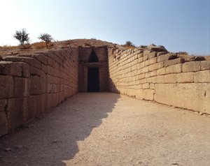Antikes Griechenland: Ansicht des Eingangs zum Grab von Agamemnon, genannt 