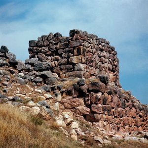 Mykenische Kunst: Ansichten eines der Türme der Stadt Tiryns, gebaut um 1200 v. Chr. Griechenland