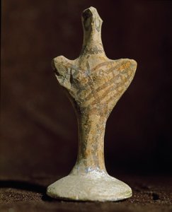 Mykenische Kunst: Terrakotta-Idol aus Scoglio del Tonno (Punta Tonno, Taranto) in Italien. Bronzezeit, 2000 v. Chr. von Mycenaean Mycenaean
