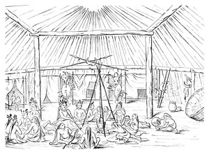 Innenansicht eines Tipis, 1841 von Myers and Co
