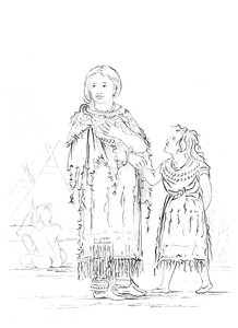Indianische Frau und Kind, 1841