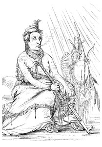 Porträt von Schwarzer Mokassin, Häuptling der Minnetarees, 1841 von Myers and Co