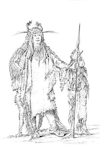 Porträt von Eagle Ribs, einheimischer amerikanischer Mann, 1841