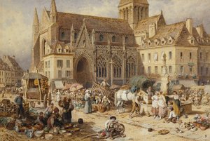In Gervaise, Falaise: Markttag von Myles Birket Foster