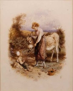 Esel füttern von Myles Birket Foster