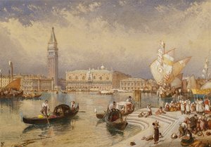 Der Dogenpalast, Venedig, von den Stufen von San Giorgio Maggiore aus