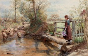 Ansicht in Surrey, um 1863-1890 von Myles Birket Foster