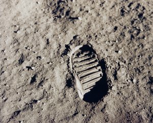 Apollo 11 Fußabdruck auf dem Mond, Juli 1969 von NASA Images