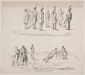 Probeblatt mit Fußvolk von N.B. Krossing