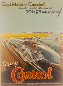 Plakatwerbung für Castrol, mit Bluebird, 1928