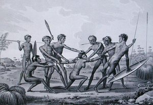 Port Jackson, New Holland: Aborigines Vor-Ehezeremonie, aus 