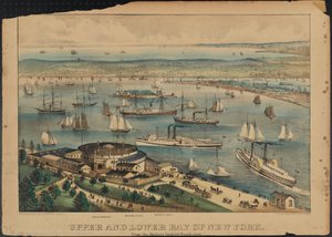 Obere und Untere Bucht von New York, ca. 1881 von Nathaniel Currier