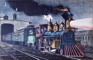 Der Nacht-Express, ca. 1860 von Currier and Ives