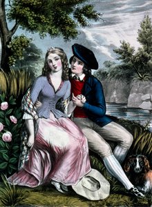 Der schottische Dichter Robert Burns verführt seine Highland Mary Campbell von N. and Ives J.M. (1824 95) Currier