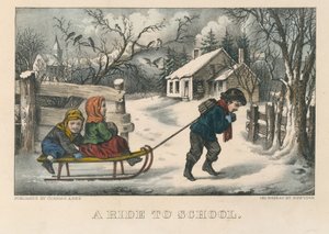 Eine Fahrt zur Schule von Currier and Ives
