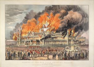 Brand des New York Crystal Palace am Dienstag, 5. Oktober 1858