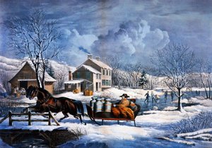 Neuengland im Winter von Currier and Ives