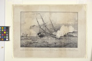 Versenkung der Cumberland durch das Panzerschiff "Merrimac"
