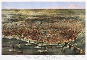 Die Stadt St. Louis, ca. 1874 von Currier and Ives