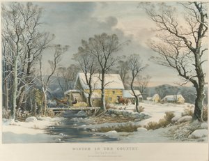 Winter auf dem Land, Die alte Griest-Mühle von Currier and Ives