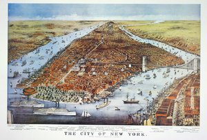 Stadt New York, 1876 von N. and Ives, J.M. Currier