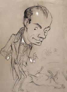 Baudelaire erstaunt vor einem toten Pferd und auf seinem Rücken. Darstellung von Charles Baudelaire, französischer Dichter (1821-1867) von Nadar