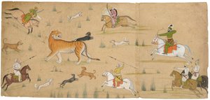 Raja Balwant Dev Singh auf Tigerjagd, ca. 1750 von Nainsukh