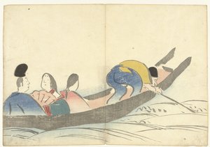 Personen in einem Boot von Nakamura Hochu
